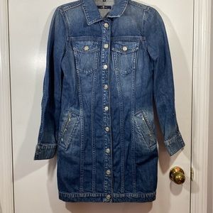 7 For All Mankind Long Denim Jacket XS 100% cotton